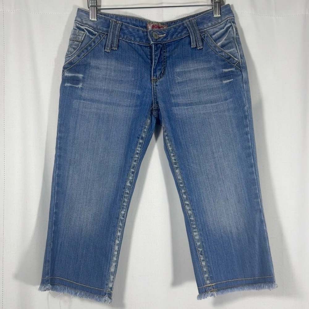 Y2K Nobo Denim Capri Pants w/ Embroidered Pockets